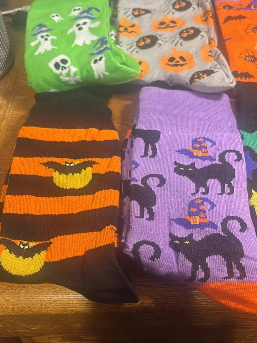 Halloween Novelty Men's women’s Crew Socks - Multi Color Pack 6 pr one size